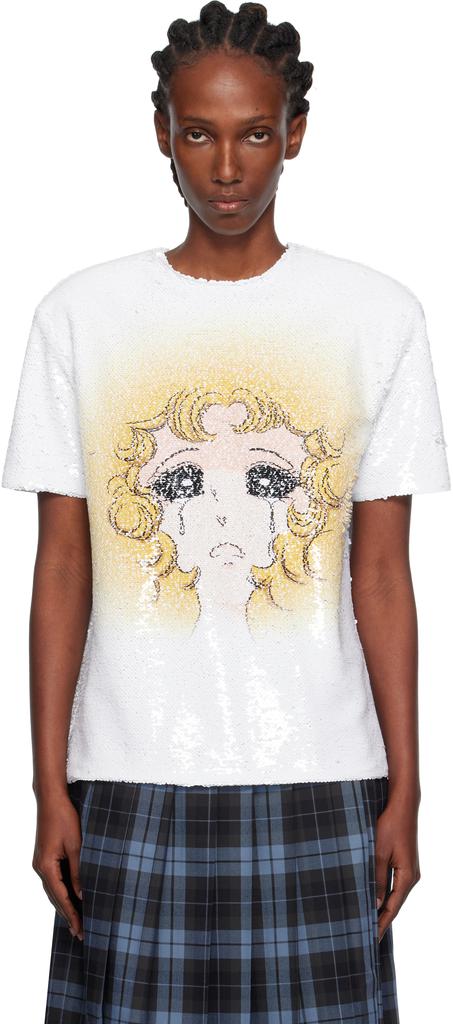 Shop Yellow Crying Girl Puff Sleeve Ribbon T-shirt on Sale at