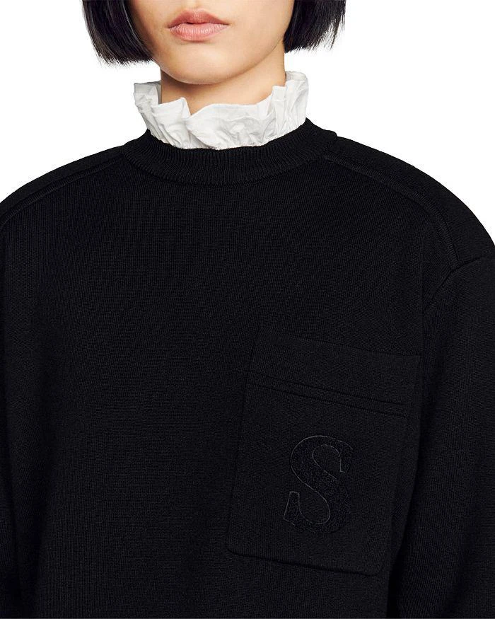 Sandro Lucien Ruffled Neck Sweater 5