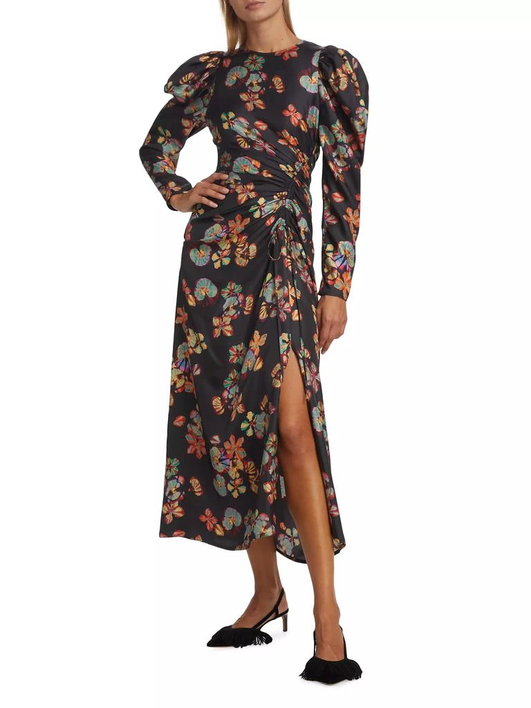 Ulla Johnson Amalie Gathered Floral Silk Midi-Dress 2