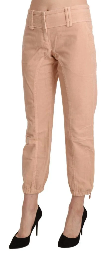 ERMANNO Ermanno Scervino Beige Mid Waist Cropped Cotton Trouser Pants 2