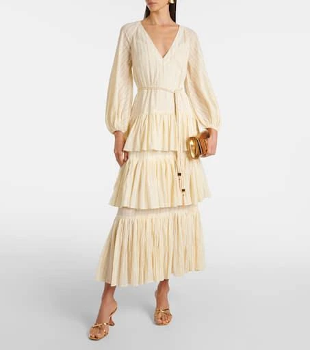 Zimmermann Waverly Tiered striped cotton-blend midi dress 2