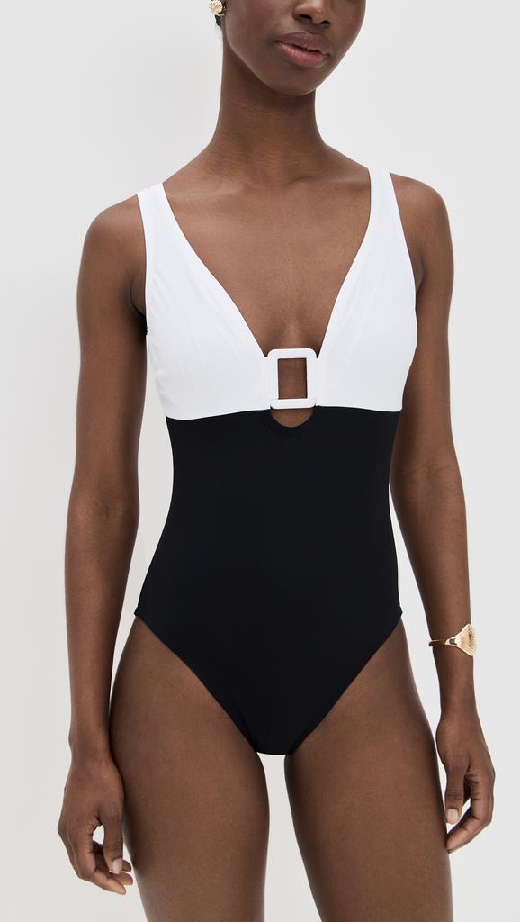 Karla Colletto Mira V Neck Silent Underwire Tank with High Back One Piece