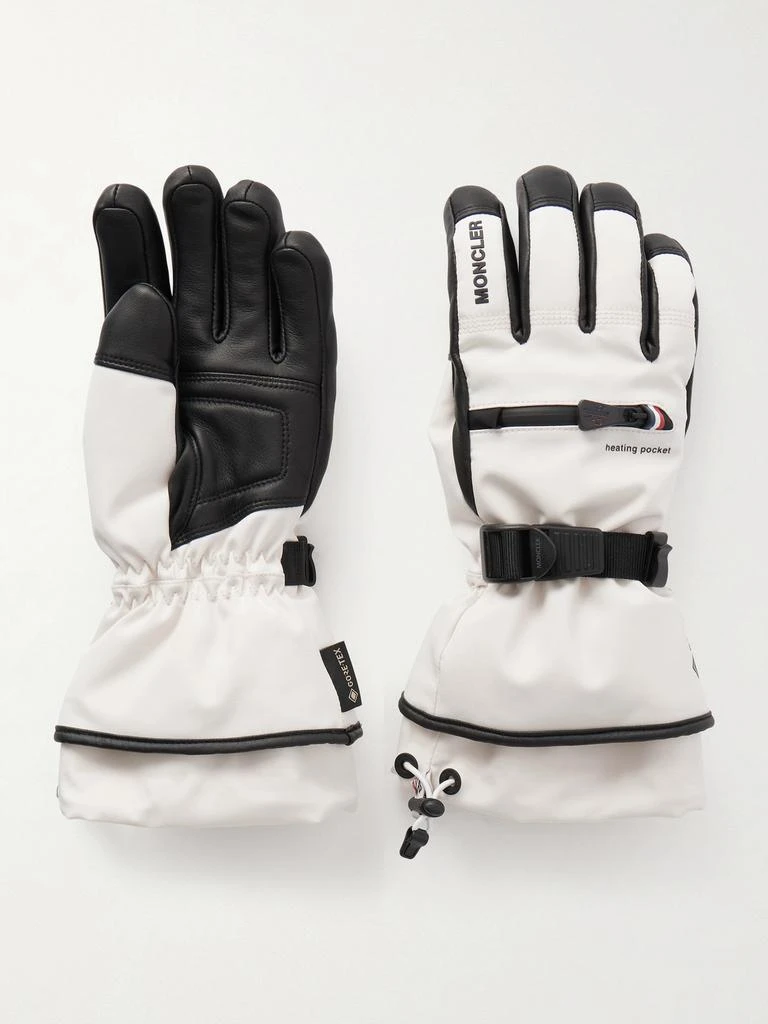 Moncler Appliquéd Paneled Gore-tex® And Leather Gloves