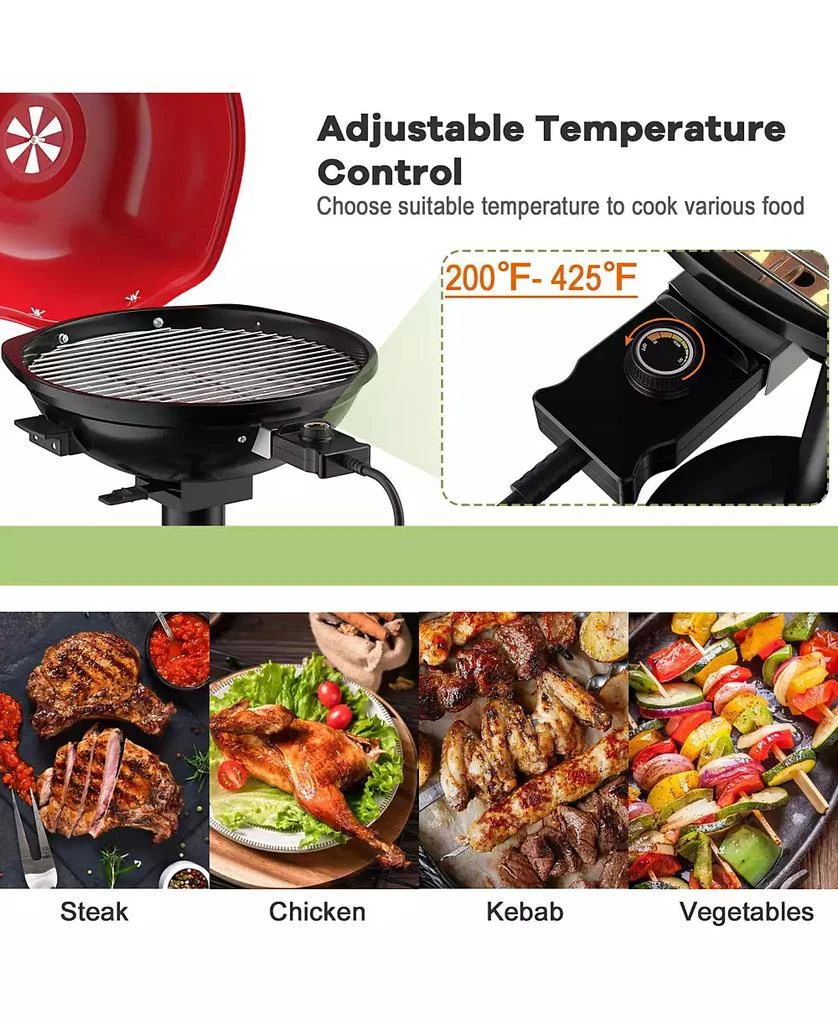 GIVIMO 1600W Portable Electric BBQ Grill with Removable Non-Stick Rack 7