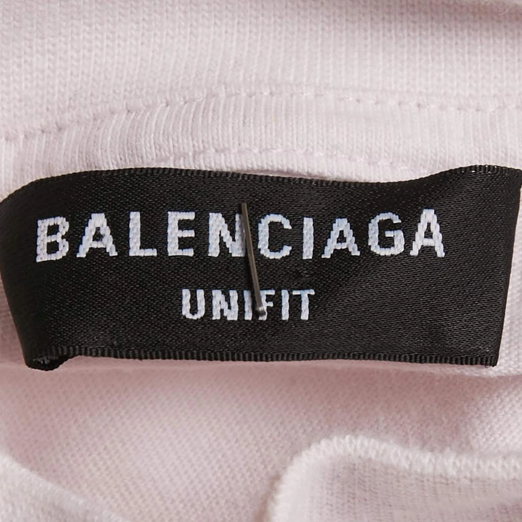 Balenciaga Balenciaga Light Pink Logo Strike-Out Print Cotton Jersey T-shirt L 4