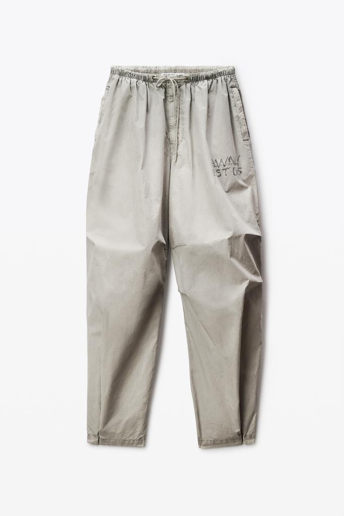 Alexander Wang grey parachute pants with logo print