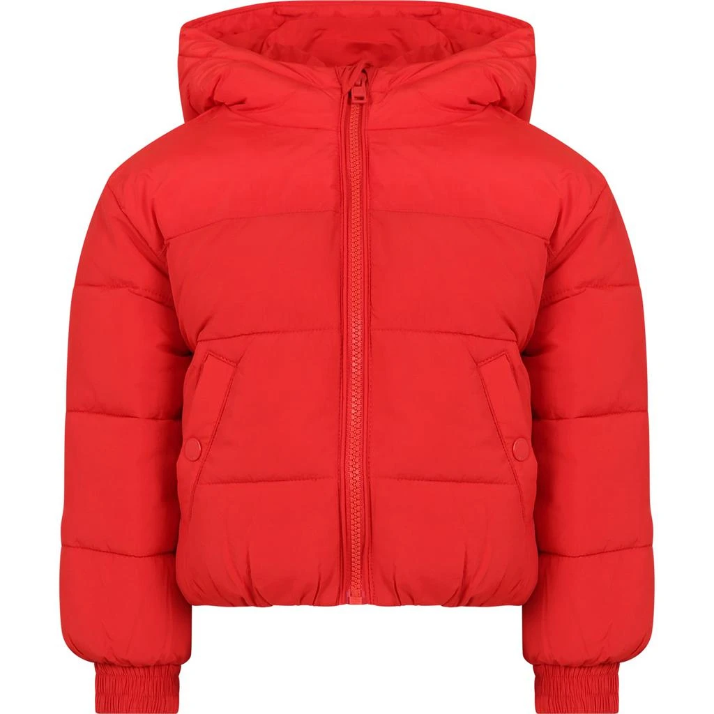 Tommy Hilfiger Red Down Jacket For Girl With Logo 1