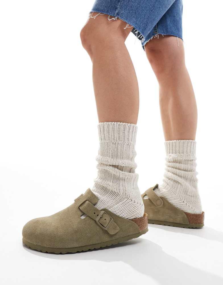 Birkenstock Birkenstock Unisex Boston clogs in faded khaki suede