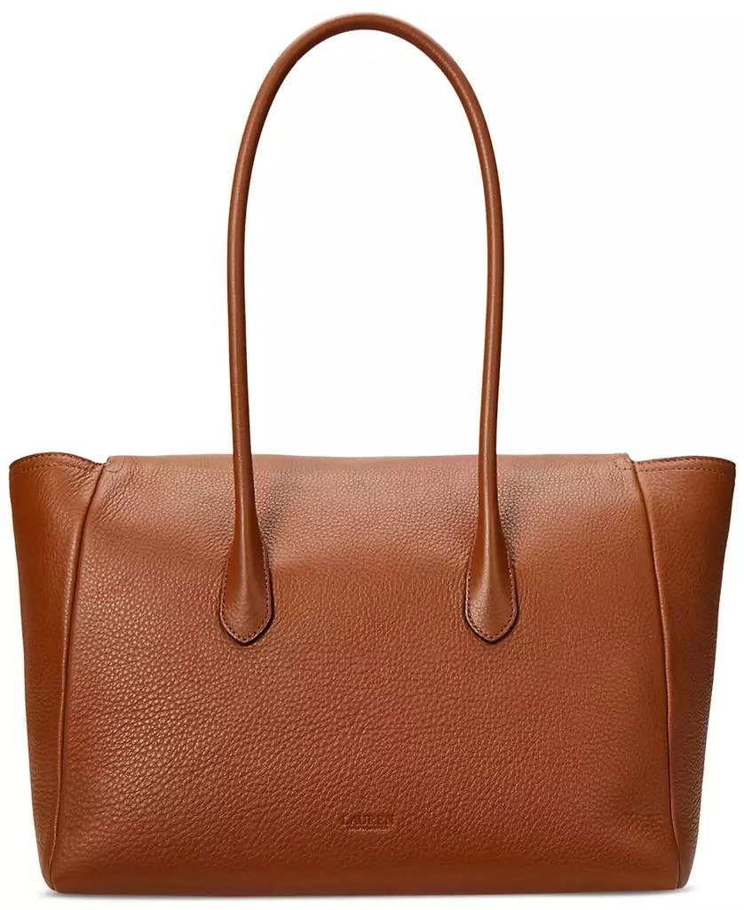 Ralph Lauren Pebbled Leather Extra-Large Tanner Satchel 6