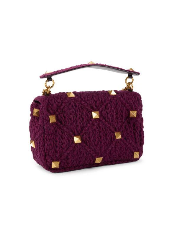 Valentino Large Rockstud Knit Satchel 4