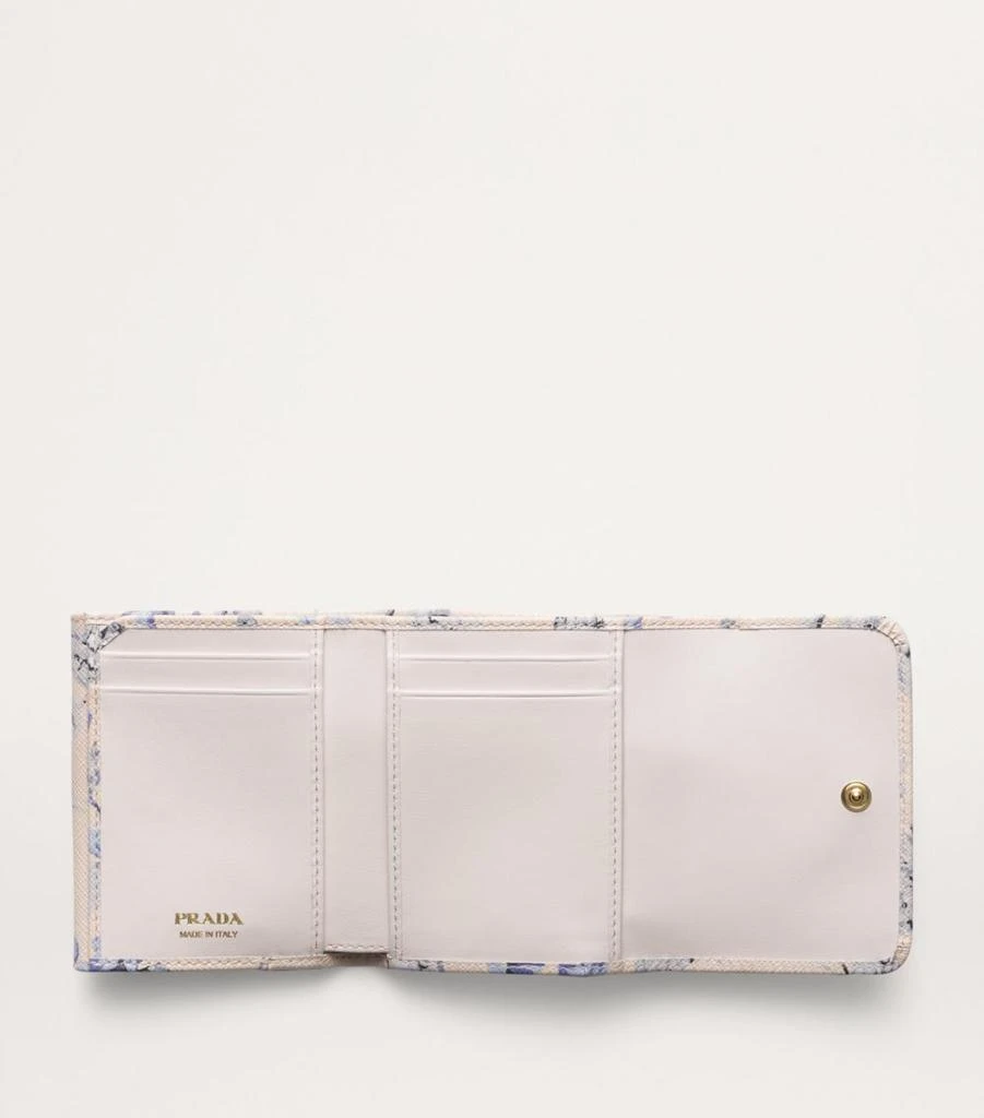 Prada Saffiano Leather Floral Print Wallet 4