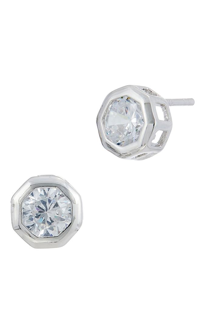 Savvy Cie Jewels CZ Octagonal Stud Earrings