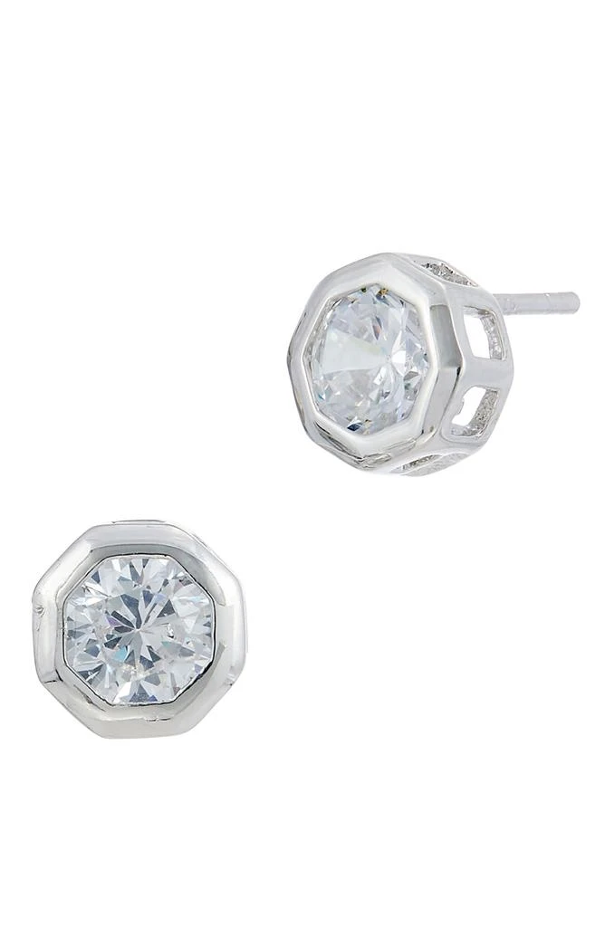 Savvy Cie Jewels CZ Octagonal Stud Earrings 1