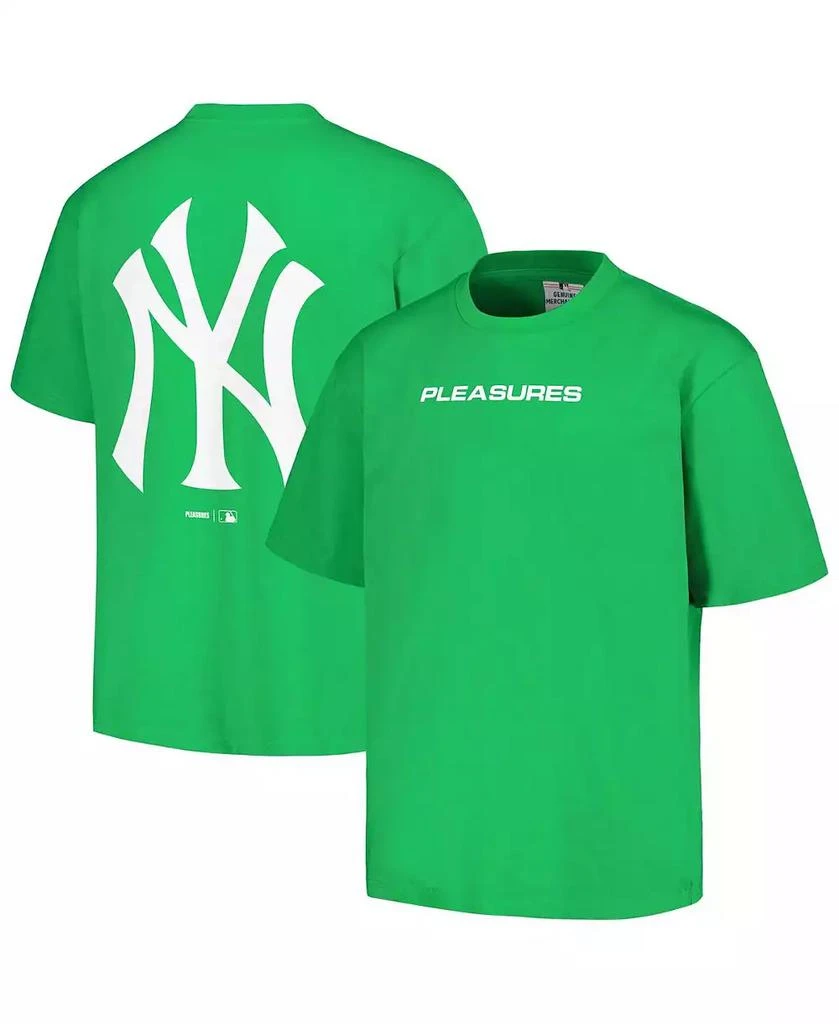 PLEASURES Men's Green New York Yankees Ballpark T-shirt 1