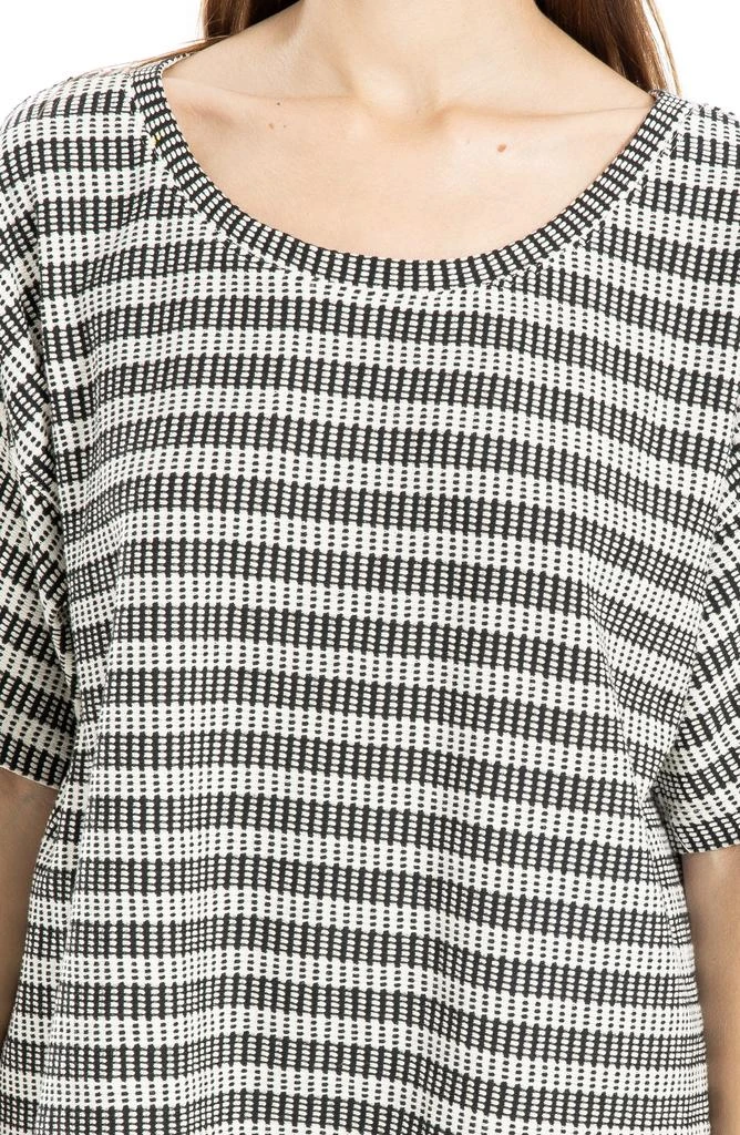 Max Studio Flek Textured Stripe Boxy T-Shirt 3