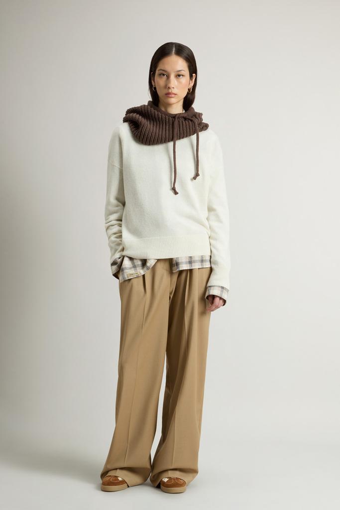 Woolrich Crewneck Sweater in Virgin Wool and Cashmere Blend - Women - Purple