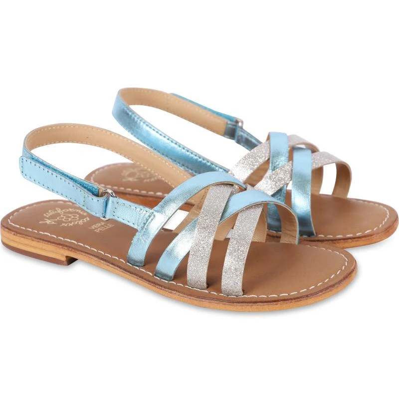 COLORS OF CALIFORNIA Heel strap sandals in aqua blue 1