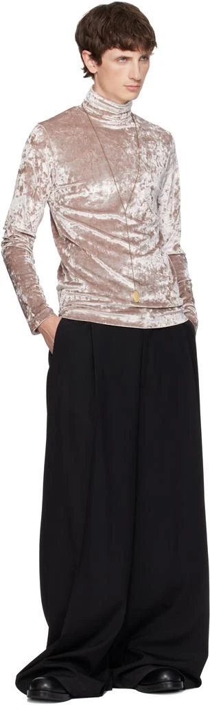 Dries Van Noten Pink Velvet Turtleneck 4
