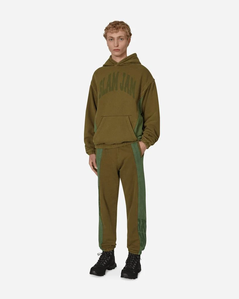 Slam Jam Panel Hooded Sweatshirt Green / Brown 4