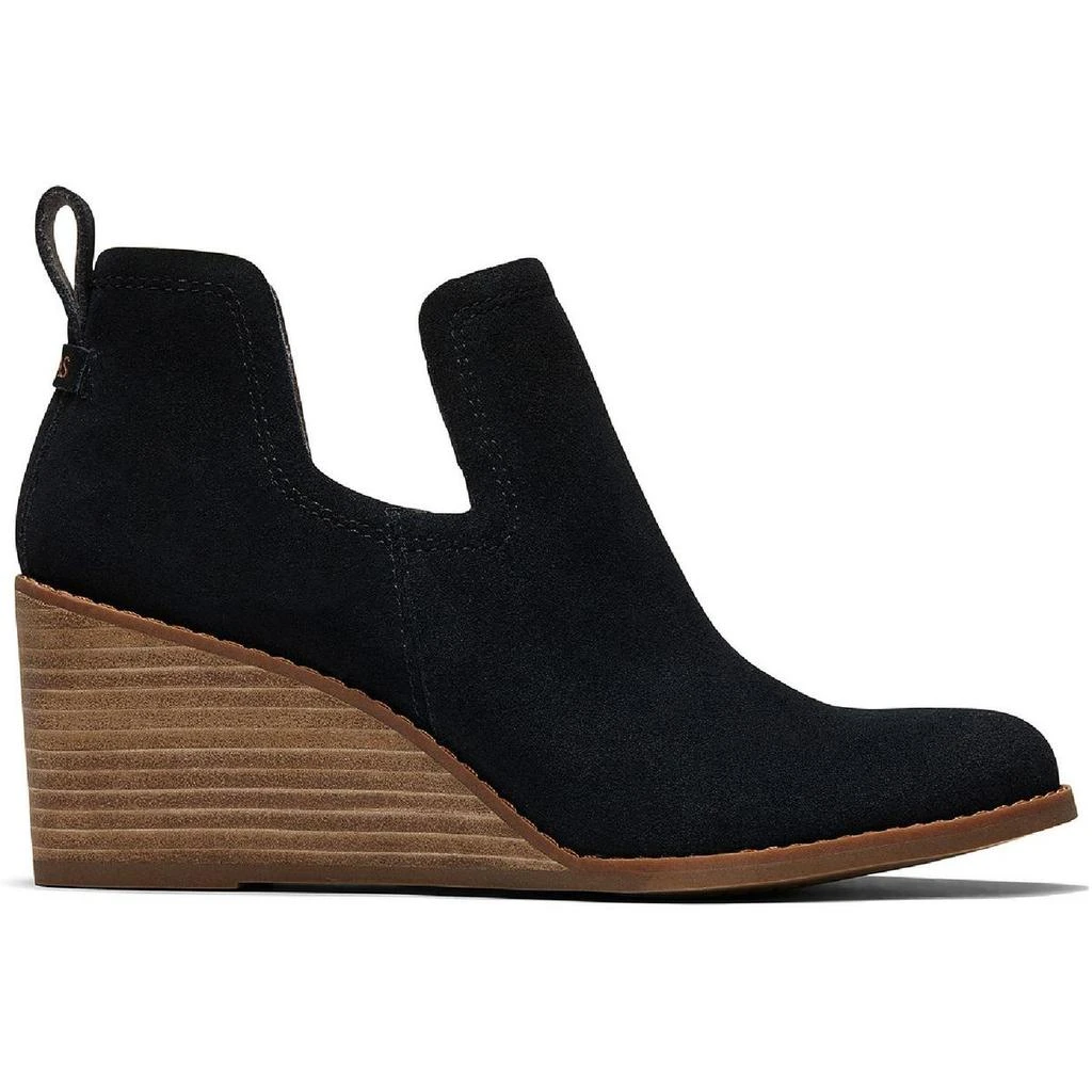 TOMS Kallie Womens Suede Ankle Wedge Boots 2