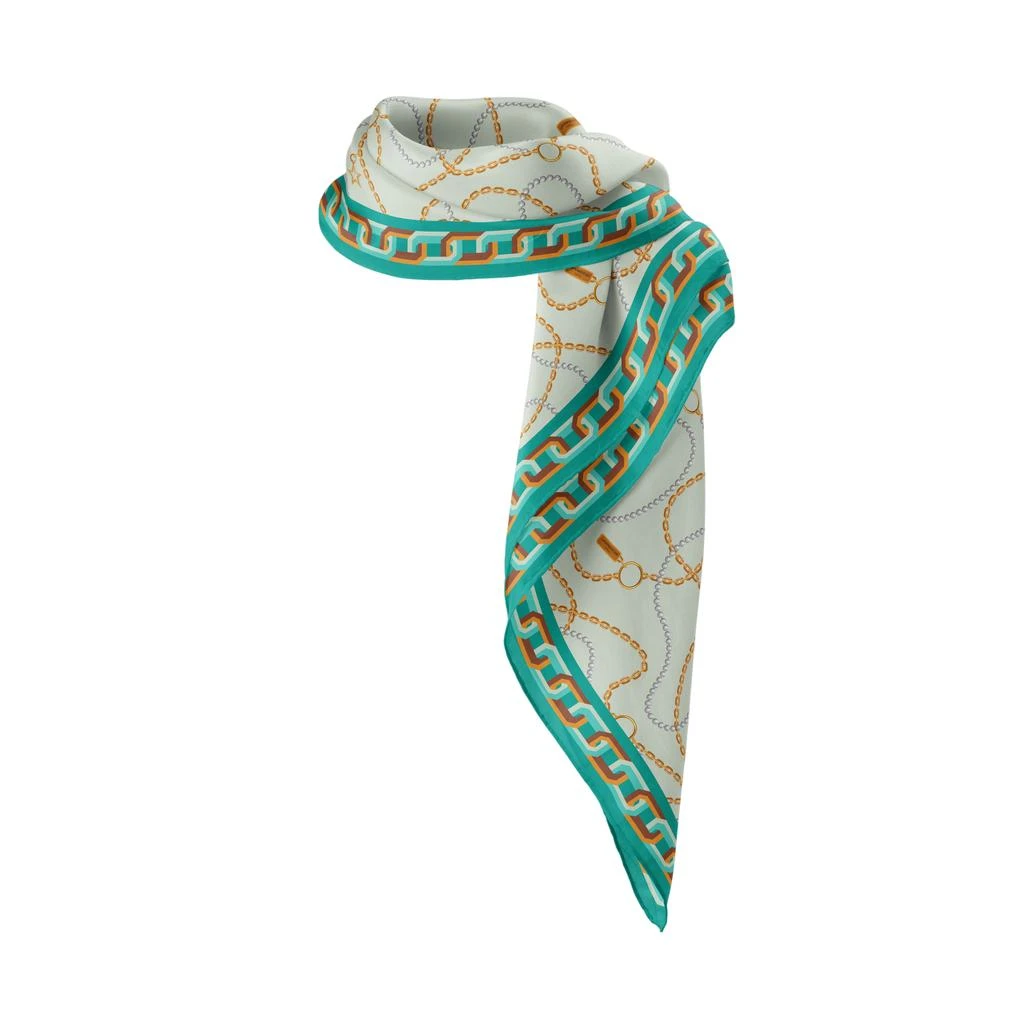 LePARMENTIER Paris Heritage Chain and Pearls Silk Square Scarf 4