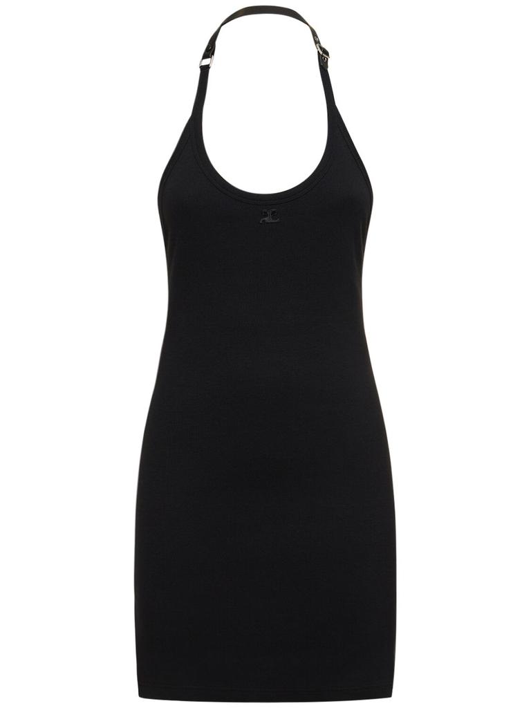 オールインワン・サロペット Courreges Holistic Buckle 90'S Black Cotton Short Dress Courrèges Holistic Buckle 90'S Black Cotton Short Dress