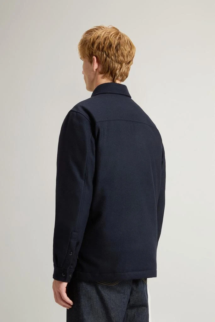 Woolrich Alaskan Padded Overshirt in Recycled Italian Wool Blend - Men - Blue 3