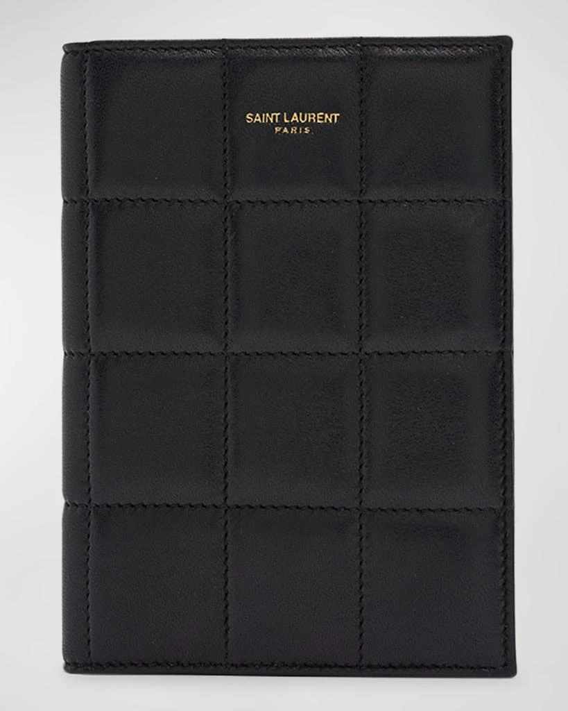 Yves Saint Laurent Passport Case in Quilted Smooth Leather 1