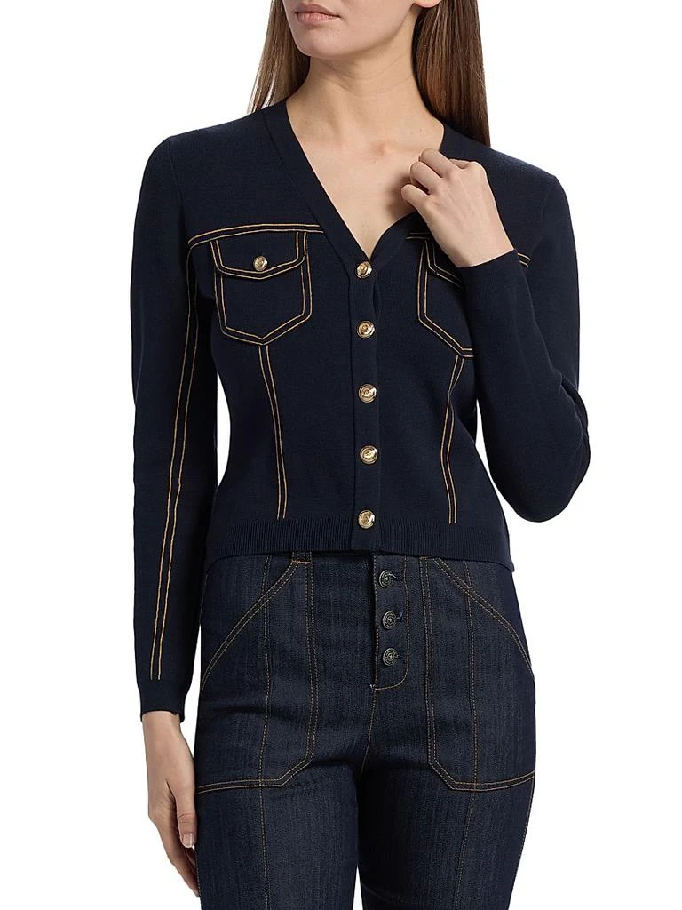 Cinq à Sept Elisha Contrast Piped Cardigan 3