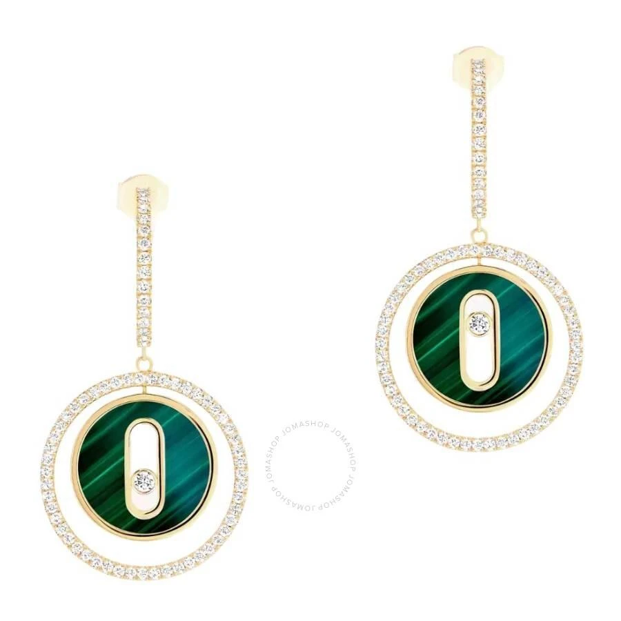 Messika Lucky Move 18k Yellow Gold Malachite Diamond Earrings 1
