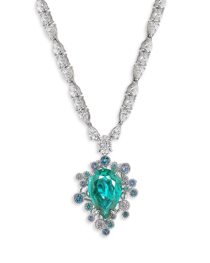 Anabela Chan 18K White Gold-Plated Constellation Blue Motif Lab-Created Gemstone Convertible Pendant Necklace, 16.14 - 29.9" 3