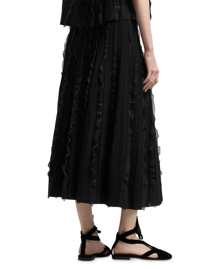 Emporio Armani Midi A Line Skirt with Vertical Ruffle Detail 3