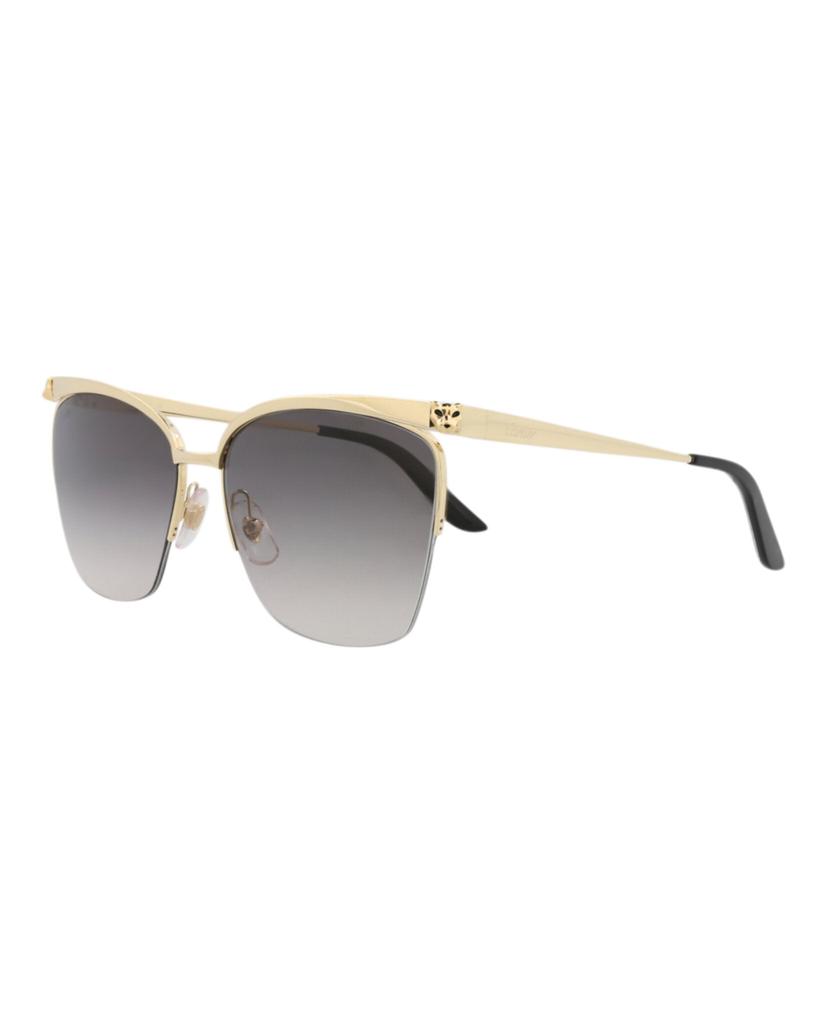Cartier Square-Frame Metal Sunglasses