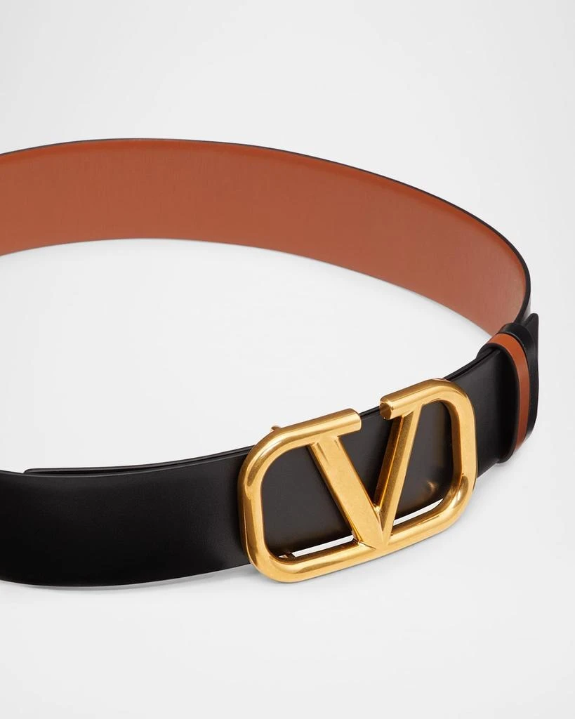 Valentino VLogo Signature Reversible Leather Belt, 40mm 4