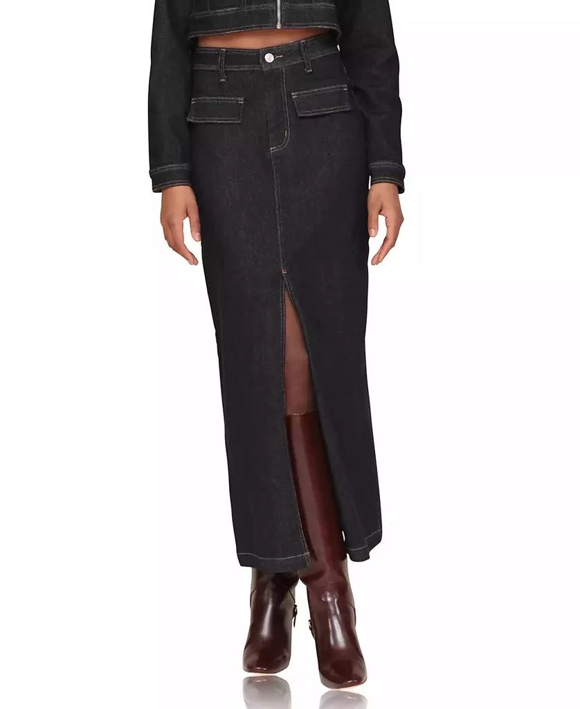 Avec Les Filles Women's Denim Maxi Skirt 4