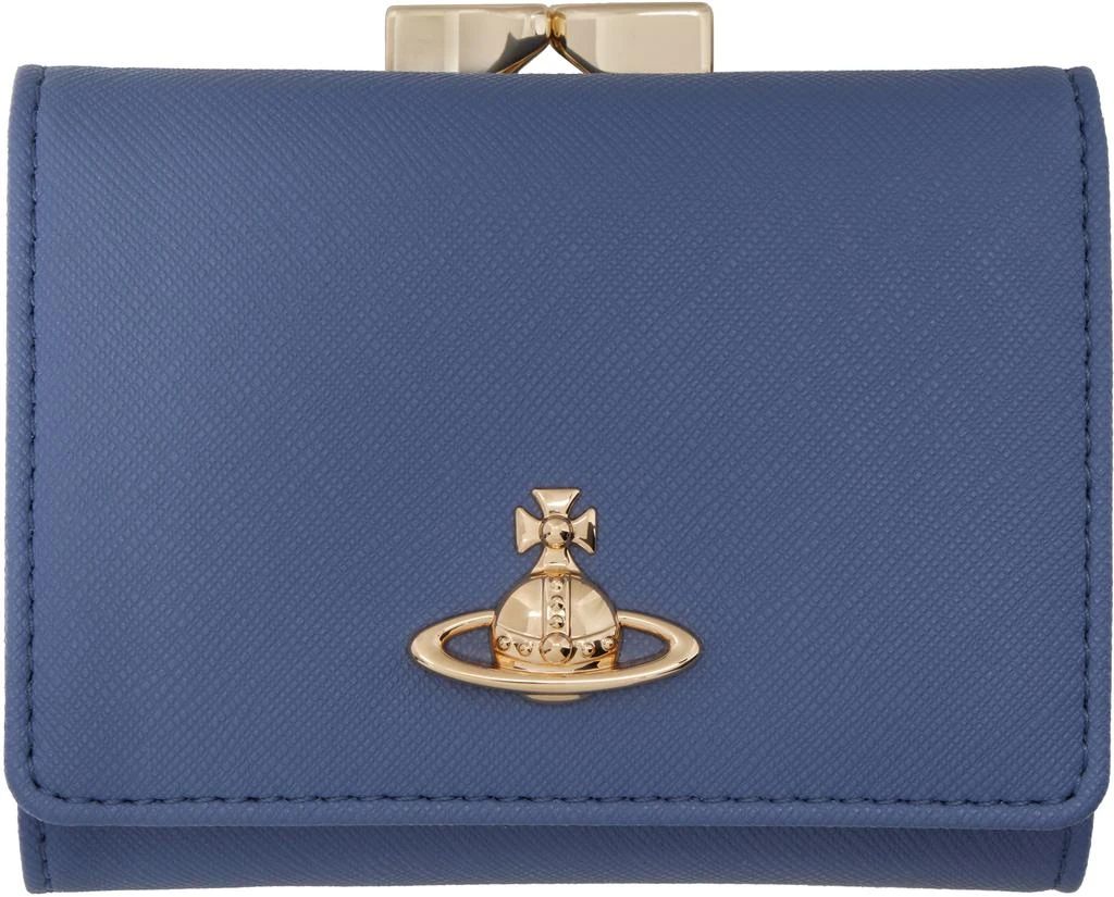 Vivienne Westwood Blue Small Frame Wallet 1