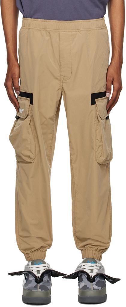 AAPE Beige Moonface Patch Cargo Pants