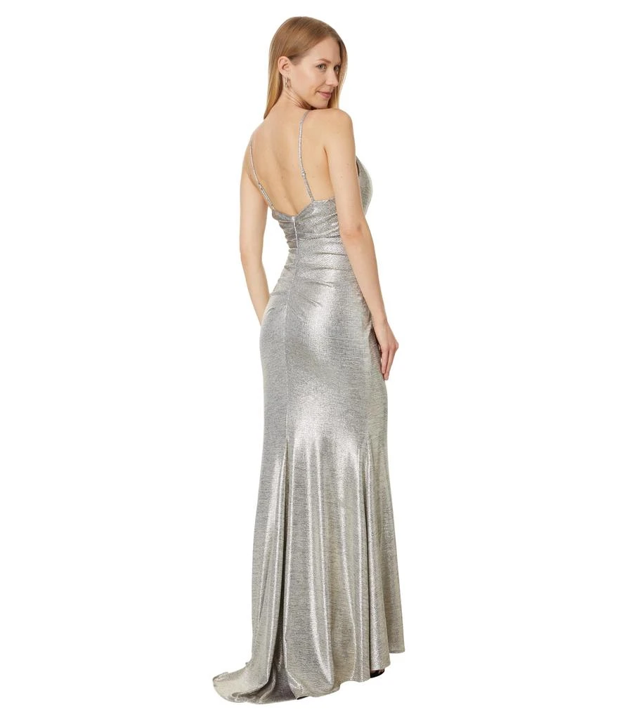 Betsy & Adam Long foil knit spaghetti strap 2