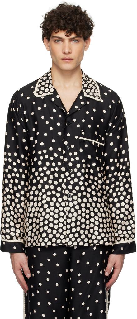 Anna Sui Black Polka Pyjama Shirt