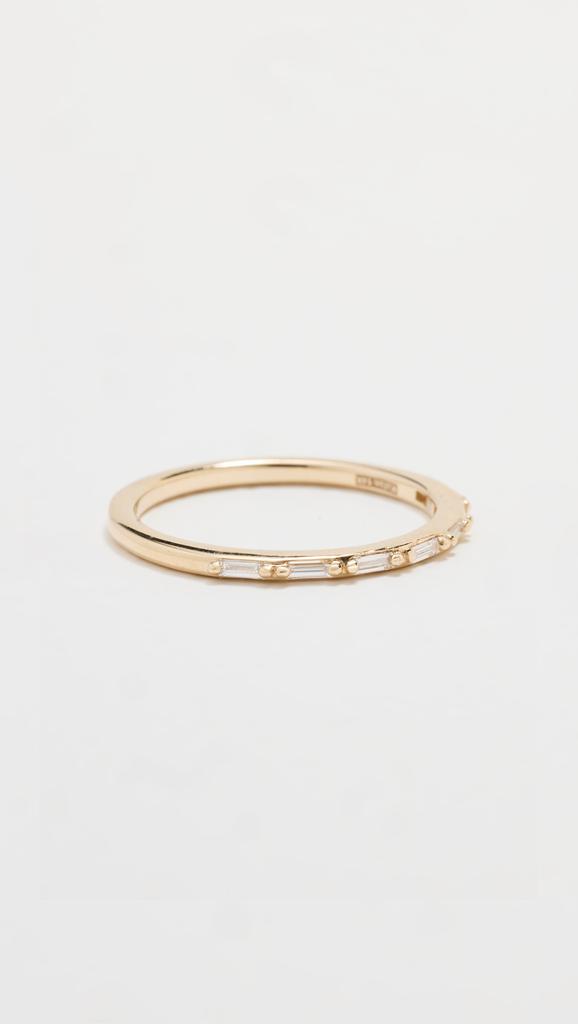 Suzanne Kalan 14k Horizontal Diamond Baguette Ring