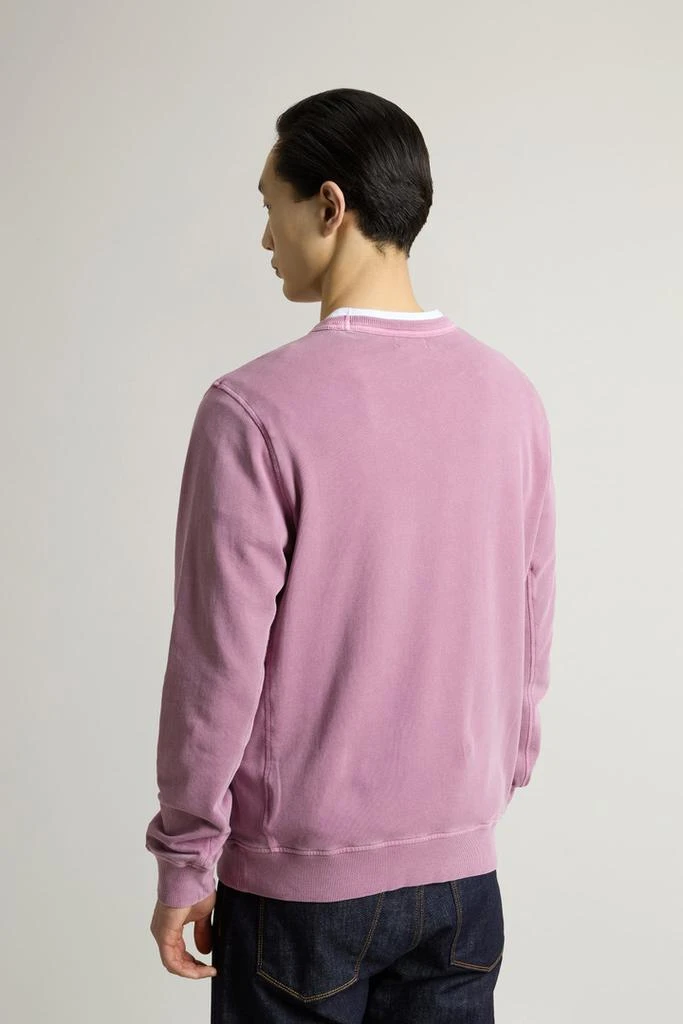 Woolrich Garment-Dyed Crewneck Sweatshirt in Light Pure Cotton - Men - Blue 3