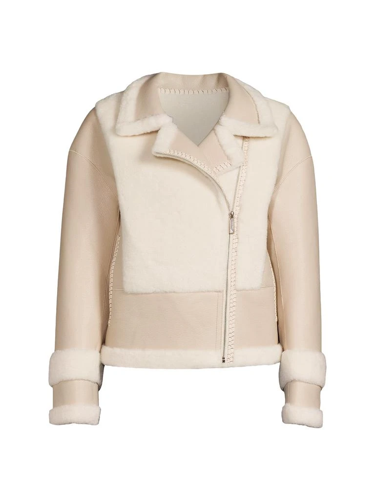 BELLE FARE Eco Faux Fur Faux Shearling Moto Jacket 3