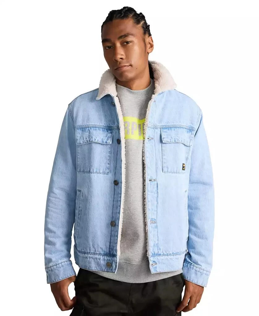 Cat Men's Denim Sherpa Lined Work Jacket 11