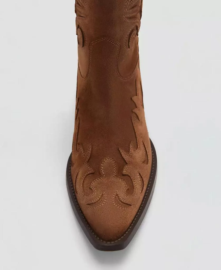 Mango Women's Cowboy Leather Boots 2