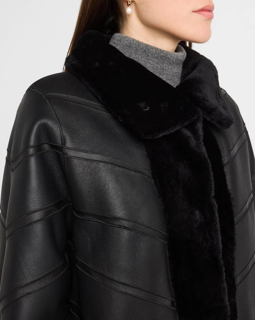 Gorski Reversible Chevron Lamb Shearling Coat 6