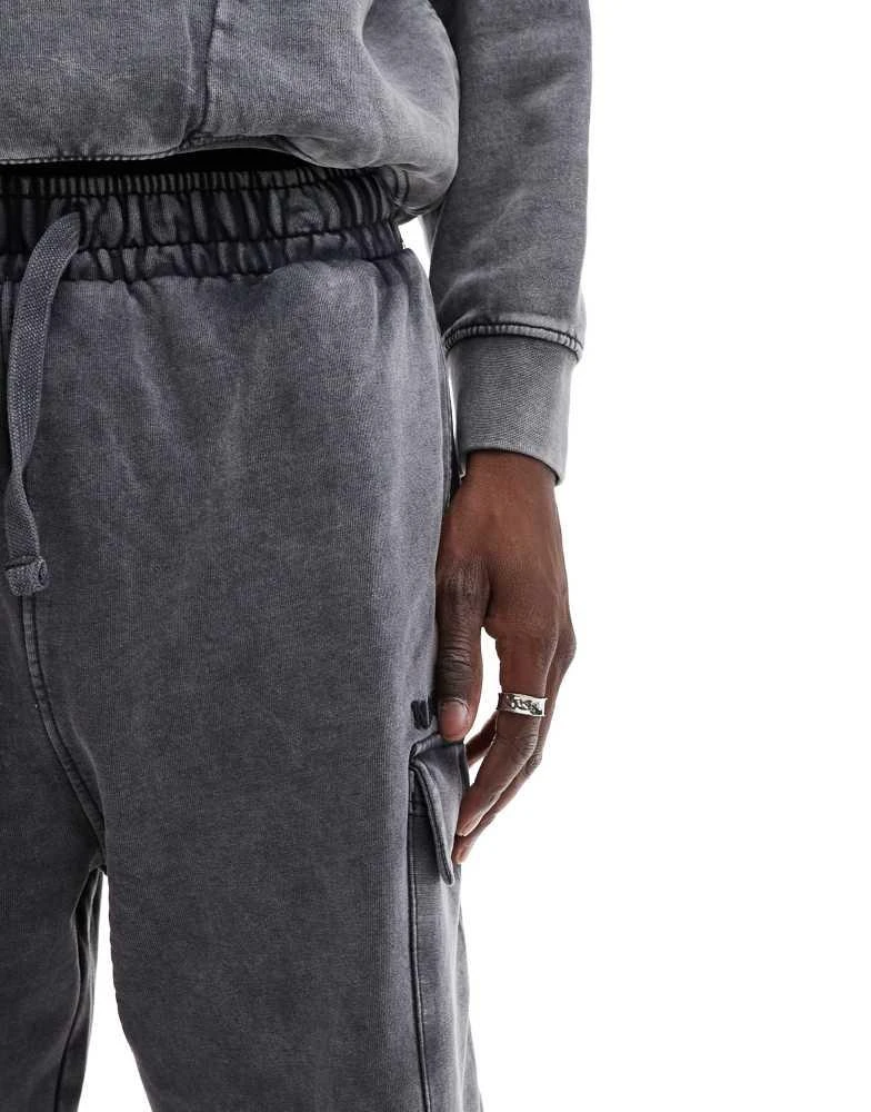 NICCE Nicce co-ord washed cargo jogger in grey 5