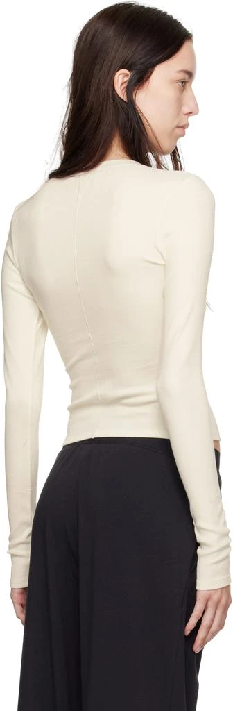 SKIMS Off-White Cotton Rib Long Sleeve T-shirt 3