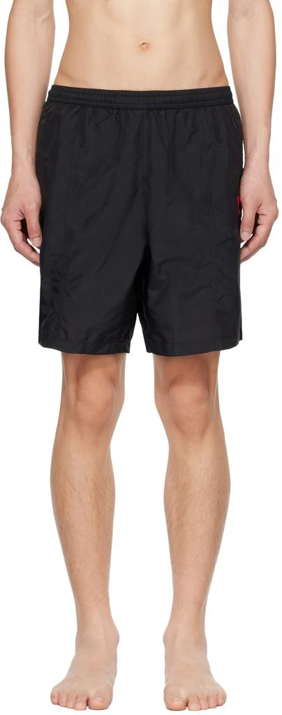 AMI Paris Black Ami de Cœur Swim Shorts 1