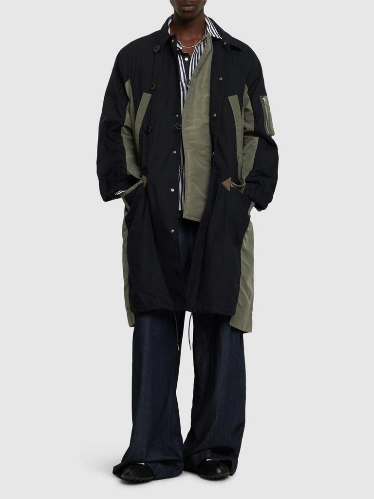 SACAI Military Cotton & Nylon Coat 1