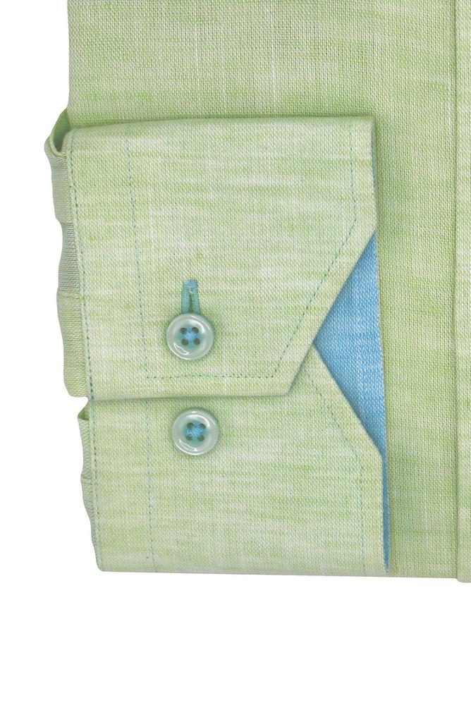 Lorenzo Uomo Trim Fit Solid Cotton & Linen Dress Shirt